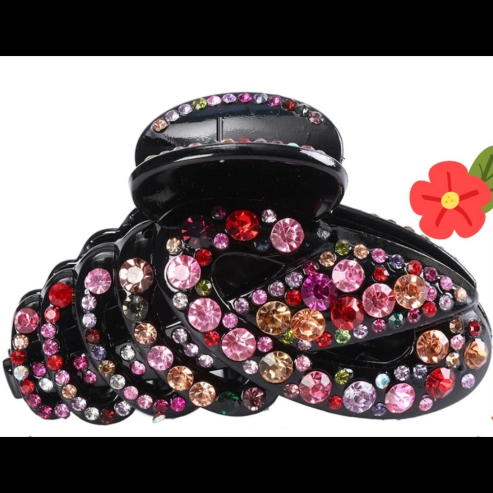NEW Women's Bedazzled Blinged Out Sparkly Colorful Hair Clip